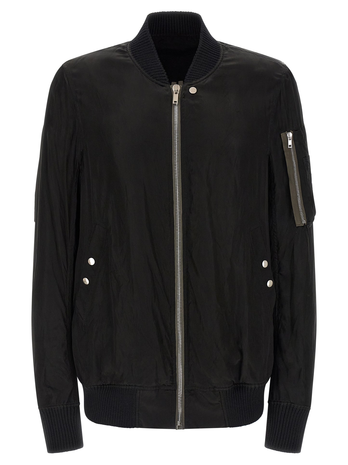 Bomber Jacket by Rick Owens for men in nylon & cupro black & copper features an contemporary silhouette, showcasing a sophisticated and contemporary pockets & insulated for a truly refined look.