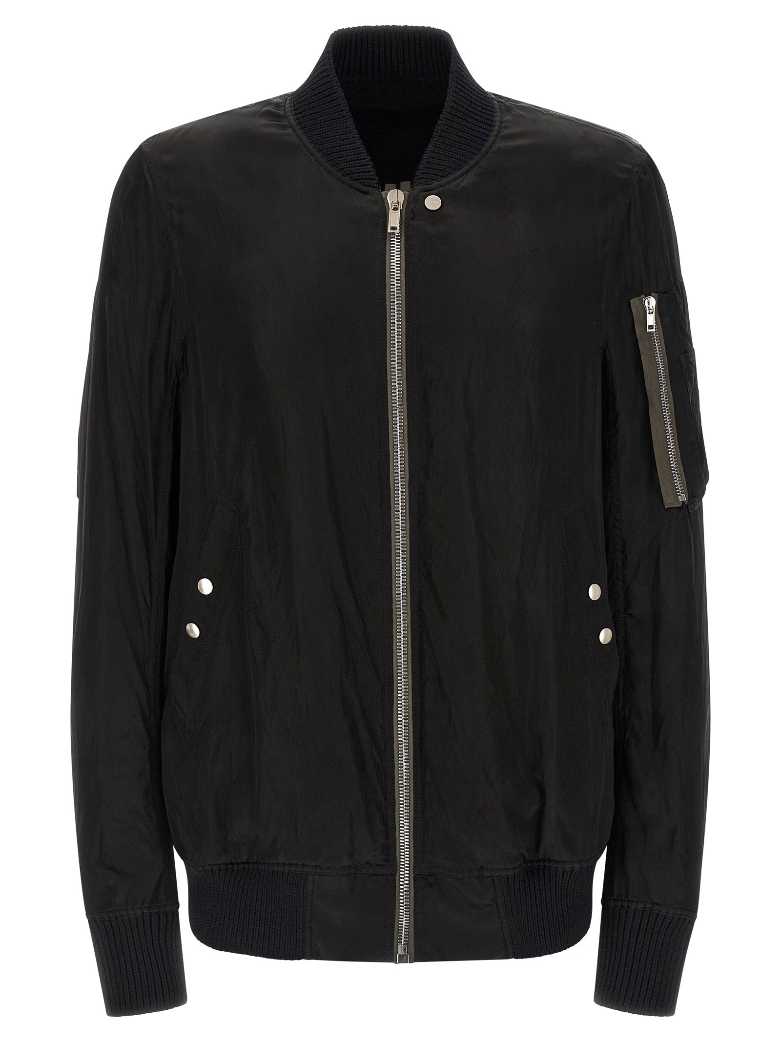 Bomber Jacket by Rick Owens for men in nylon & cupro black & copper features an contemporary silhouette, showcasing a sophisticated and contemporary pockets & insulated for a truly refined look.