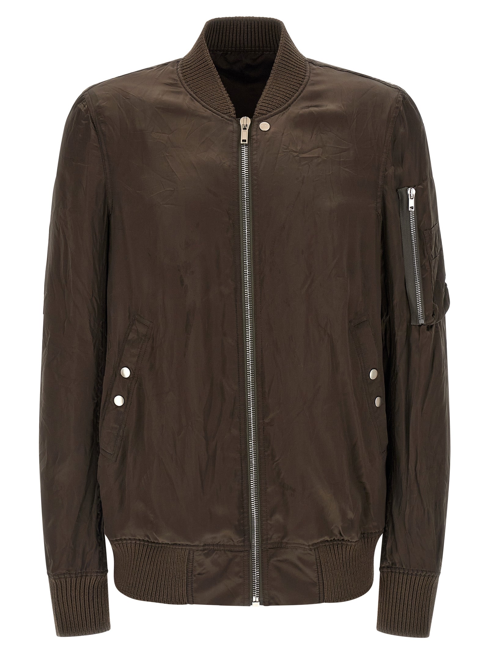 Bomber Jacket by Rick Owens for men in nylon & cupro brown & copper features an contemporary silhouette, showcasing a sophisticated and contemporary pockets & insulated for a truly refined look.