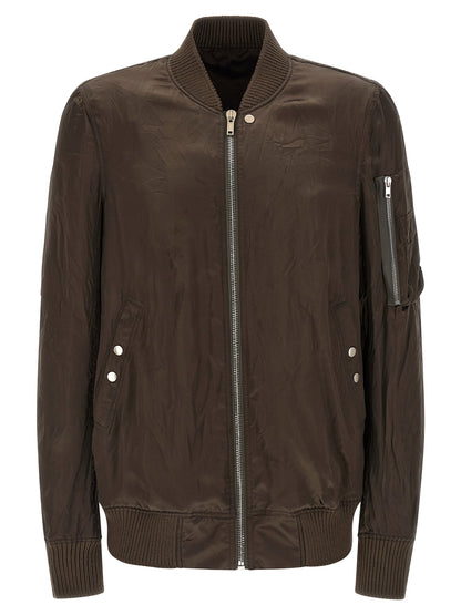 Bomber Jacket by Rick Owens for men in nylon & cupro brown & copper features an contemporary silhouette, showcasing a sophisticated and contemporary pockets & insulated for a truly refined look.