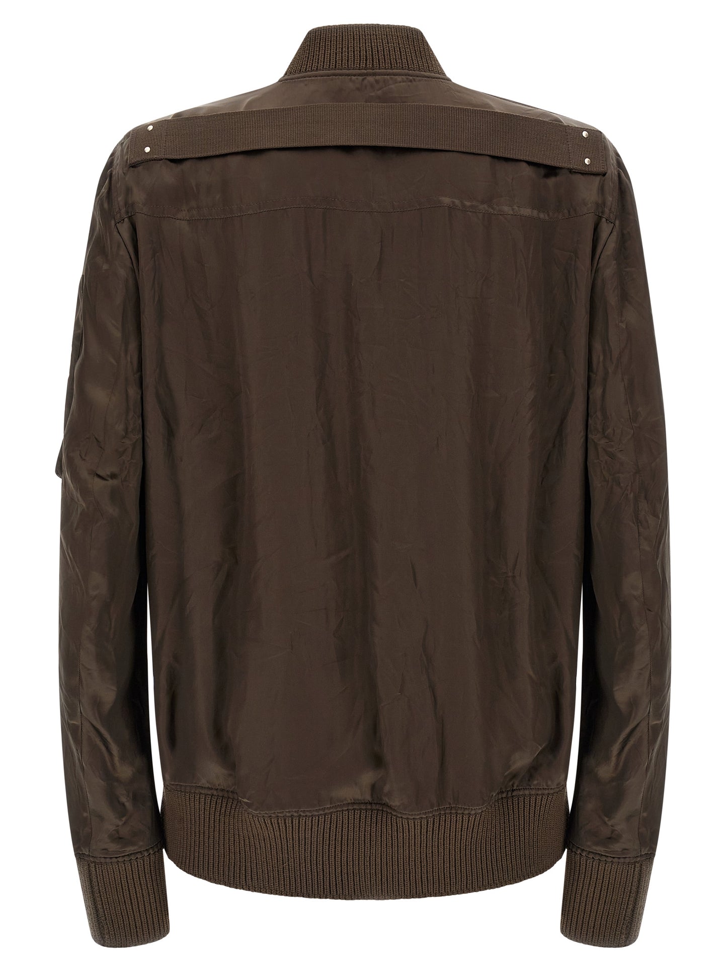 Bomber Jacket by Rick Owens for men in nylon & cupro brown & copper features an on trend silhouette, showcasing refined pockets & insulated and a sophisticated for a truly on trend finish.