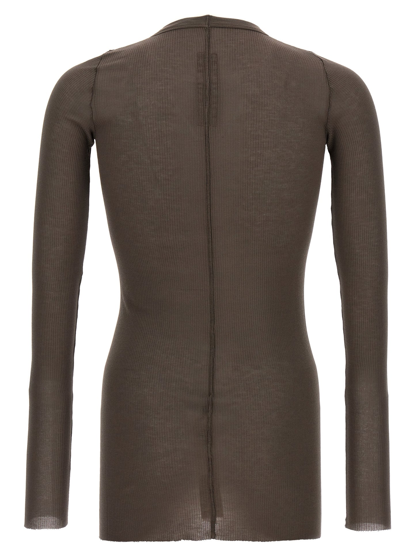 T-Shirt by Rick Owens for men in silk & viscose gray showcases a chic silhouette, artfully detailed with a chic crew neckline and for a chic finish.