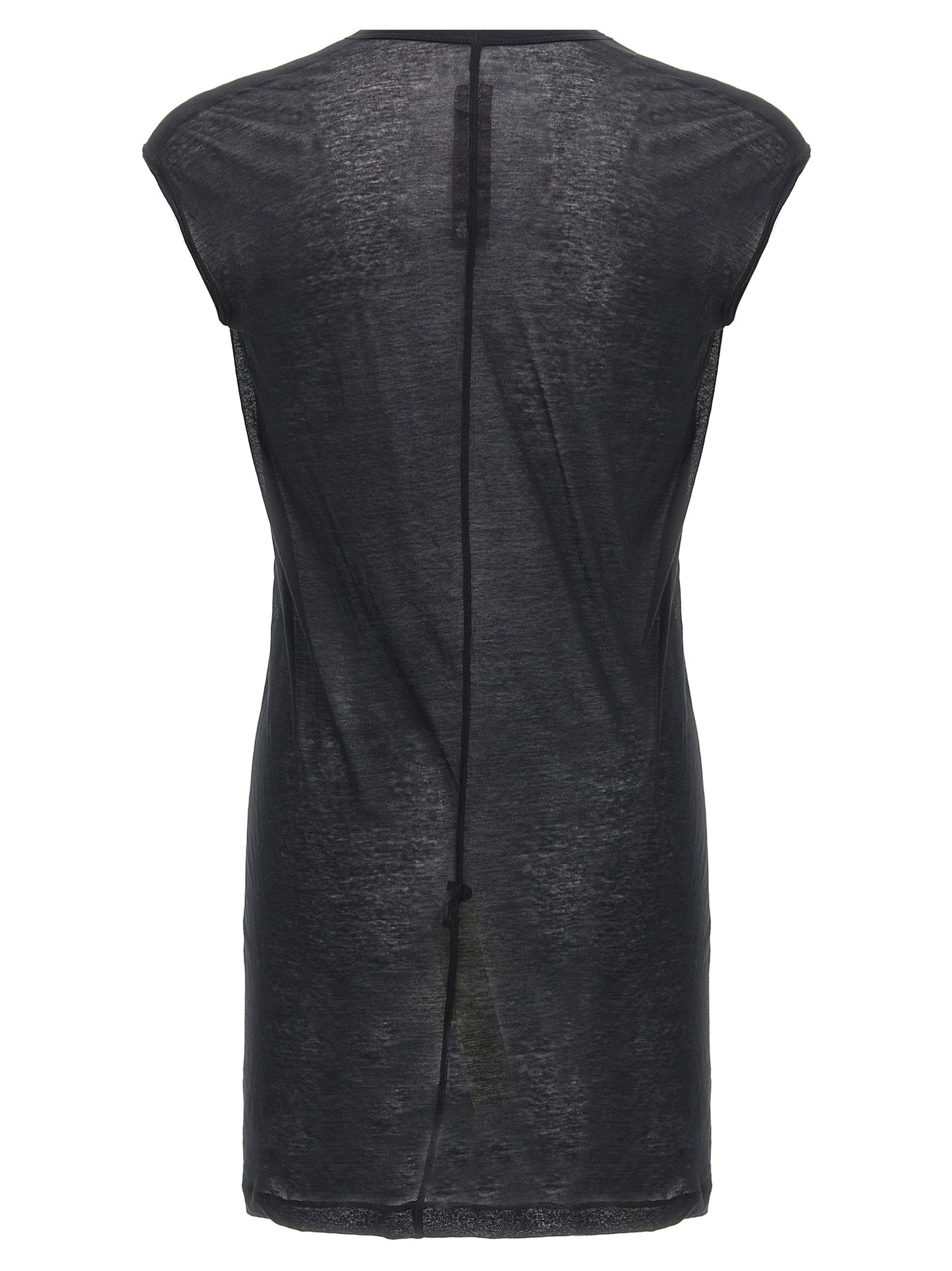 T-Shirt by Rick Owens for men in cotton black & transparent showcases a chic silhouette, artfully detailed with a chic v-neck neckline and for a chic finish.