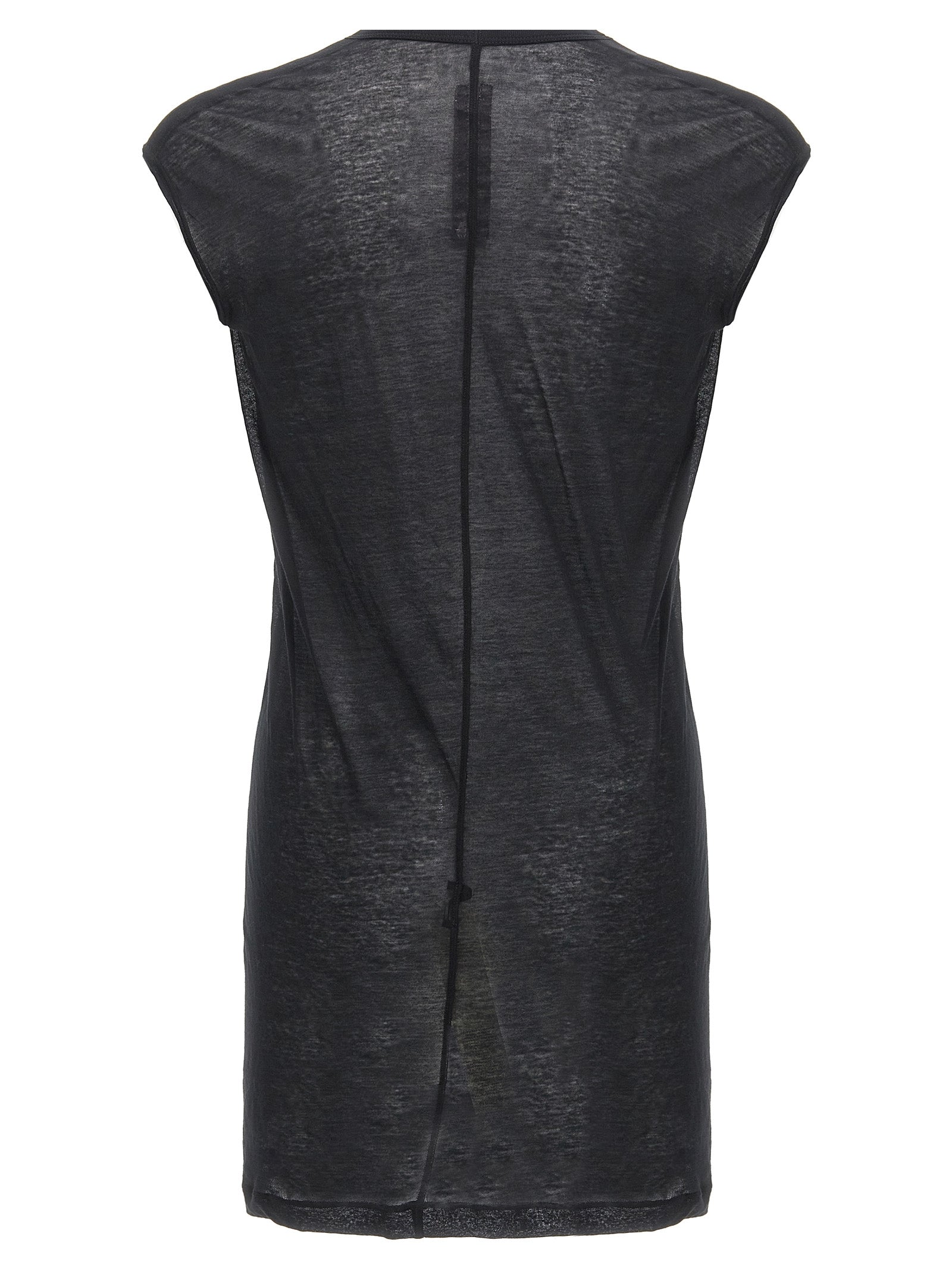 T-Shirt by Rick Owens for men in cotton black & transparent showcases a chic silhouette, artfully detailed with a chic v-neck neckline and for a chic finish.