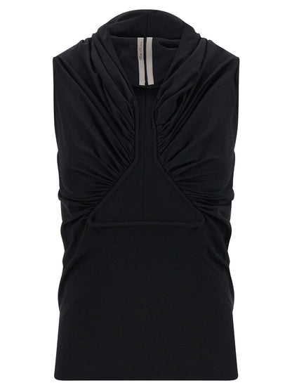Tank Top by Rick Owens for women in stretch cotton & nylon black showcases a streamlined Women's STretch Cotton & Nylon Tank Top design with a streamlined sleeveless and .