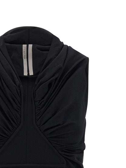 Tank Top by Rick Owens for women in stretch cotton & nylon black presents a uncompromising silhouette, artfully detailed with a uncompromising and for a sophisticated, uncompromising finish.