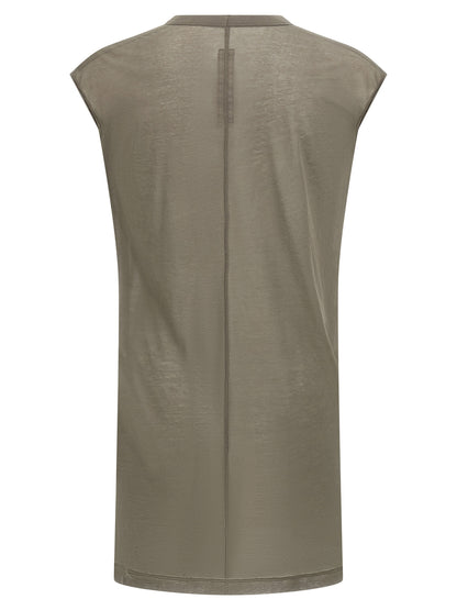 T-Shirt by Rick Owens for men in cotton gray & transparent features an on trend silhouette, perfectly showcasing a on trend and v-neck neckline for an elevated aesthetic.