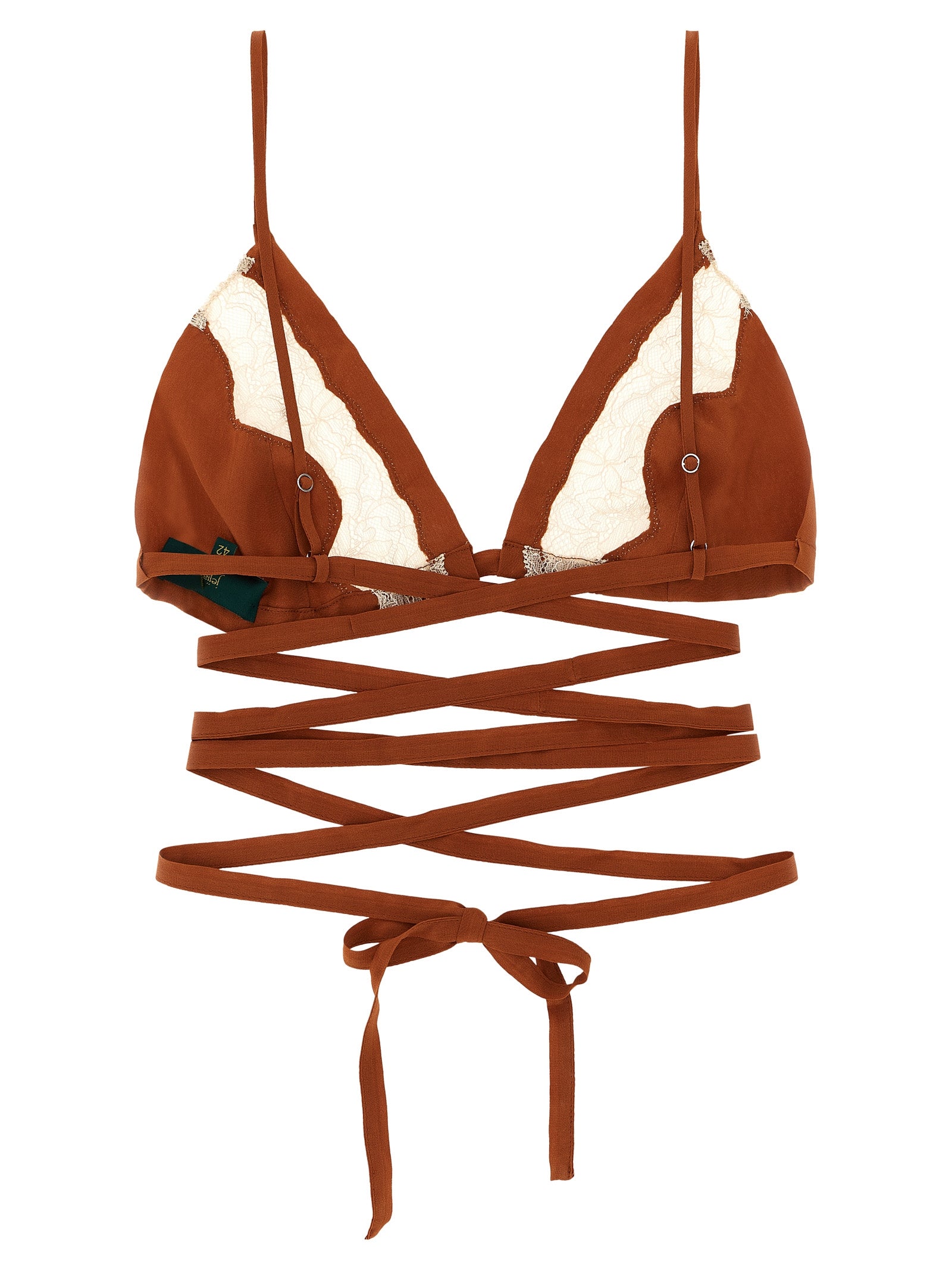 Bra by MAISON JEJIA for women in silk brown features a discreet silhouette, showcasing the discreet design and fit of this Women's Silk Bra.