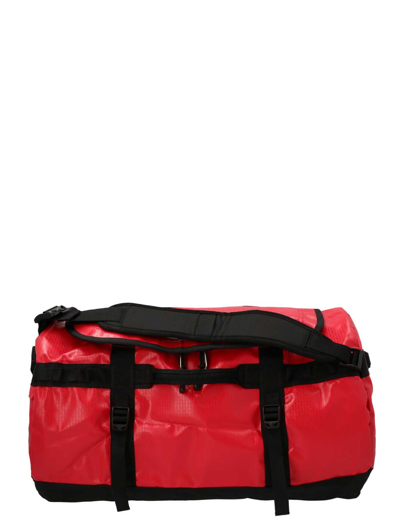 Backpack by The North Face for unisex in lyocell polyester mesh multicolor, red & transparent features an ultra-portable silhouette from the Base Camp Duffel Lyocell Polyester Mesh Backpack range, with a secure , ample document-holder, and versatile backpack-strap, adjustable-strap & handle.