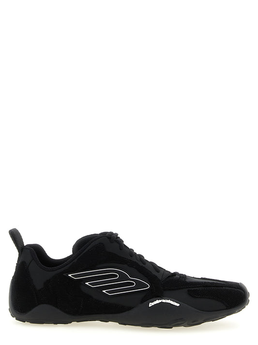 Balenciaga Men's Athletic Polyester & Cotton Sneakers - Black Patterned