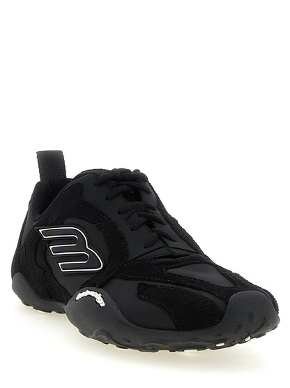 Balenciaga Men's Athletic Polyester & Cotton Sneakers - Black Patterned
