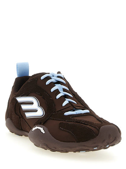 Athletic Sneakers by Balenciaga for men in polyester & cotton brown & patterned features an effortless chic silhouette, showcasing the signature athletic style of the Men's Athletic Polyester & Cotton Sneakers collection with a truly effortless chic finish.