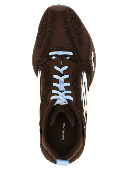 Athletic Sneakers by Balenciaga for men in polyester & cotton brown & patterned features an effortless chic silhouette, showcasing the signature athletic style of the Men's Athletic Polyester & Cotton Sneakers collection with a truly effortless chic finish.