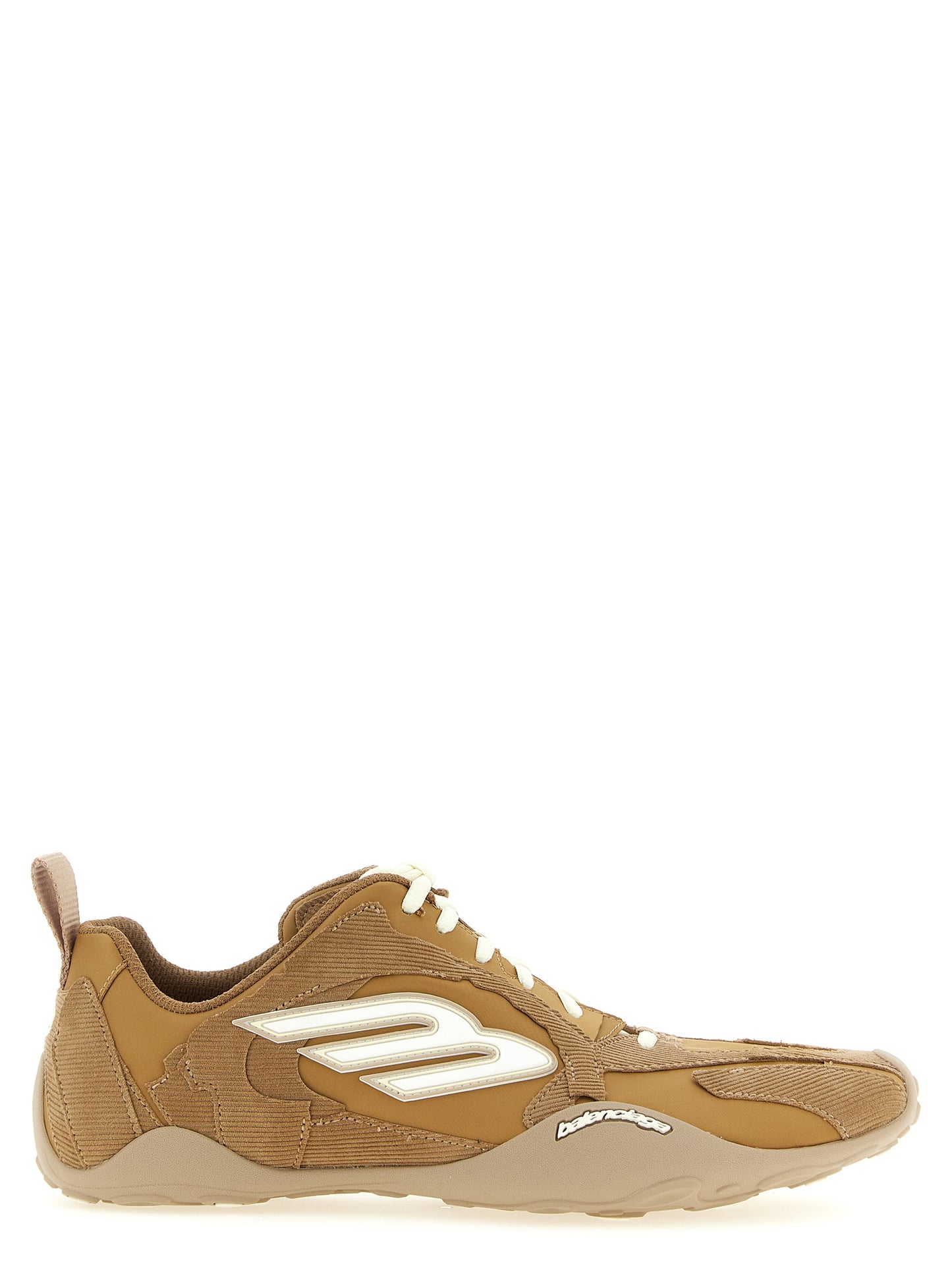 Athletic Sneakers by Balenciaga for men in polyester & cotton beige & patterned features an effortless chic silhouette, showcasing the signature athletic style of the Men's Athletic Polyester & Cotton Sneakers collection with a truly effortless chic finish.