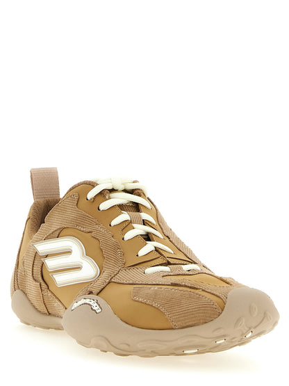 Athletic Sneakers by Balenciaga for men in polyester & cotton beige & patterned showcases an impeccable silhouette, defined by an impeccable athletic style design that perfectly captures the essence of the Men's Athletic Polyester & Cotton Sneakers.