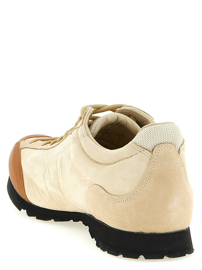 Athletic Sneakers by Diemme for men in polyester nubuck leather beige presents a sleek silhouette, perfectly capturing the athletic style essence of Men's Athletic Polyester Nubuck Leather Sneakers with its sleek design and premium finish.