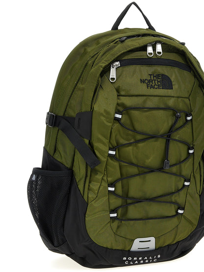 Backpack by The North Face for unisex in nylon & mesh bicolour & green features a fashionable silhouette, showcasing the Borealis Classic Nylon & Mesh Backpack design with a secure , ample laptop-compartment, and versatile backpack-strap & adjustable-strap.