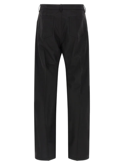 Jeans by Rick Owens for men in denim & virgin wool black features a polished silhouette with a polished wide, reaching a polished long and finished with a polished low rise.