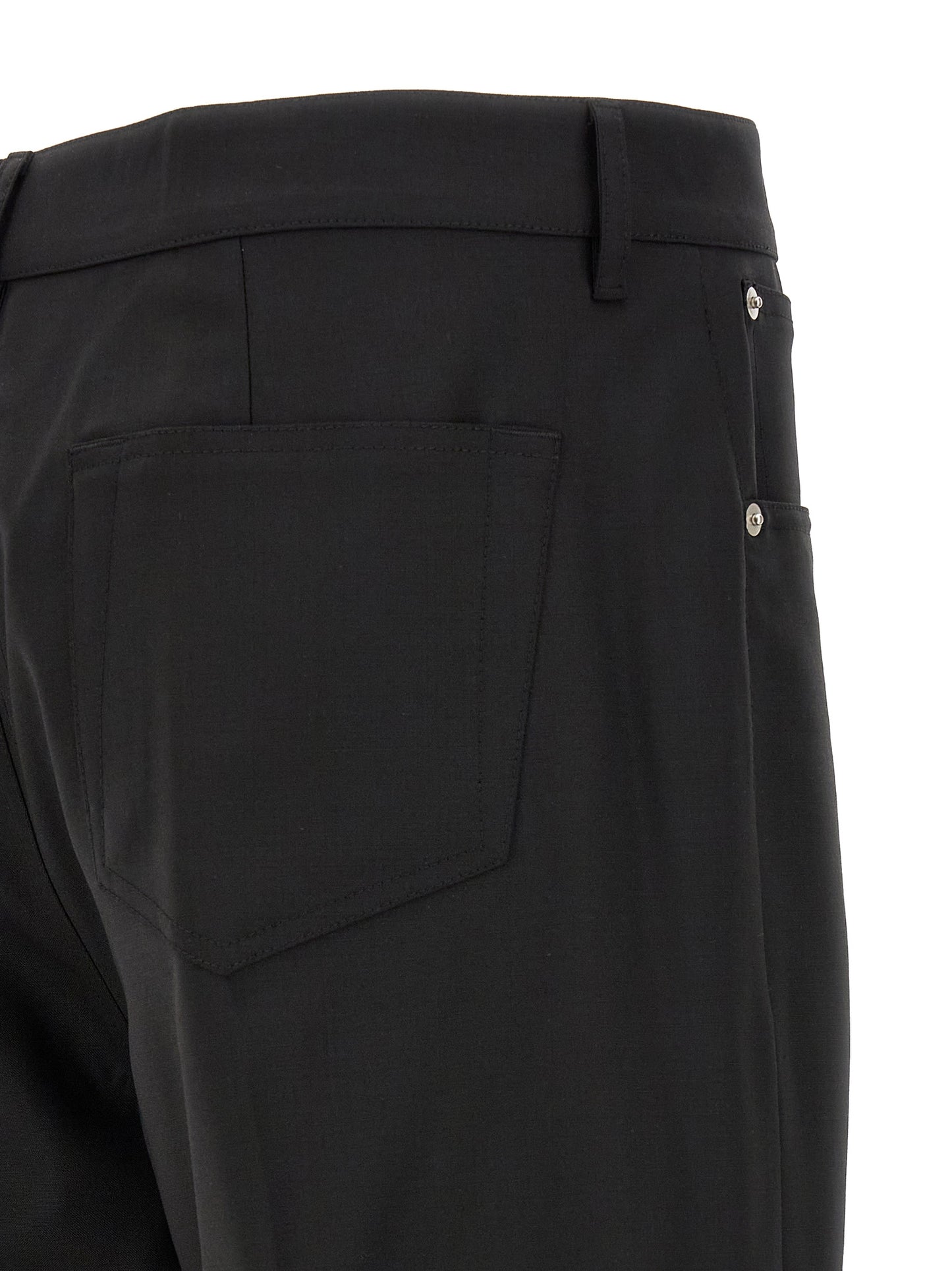 Jeans by Rick Owens for men in denim & virgin wool black features a refined silhouette with a refined wide, defined by a low rise and a refined long for a refined finish.