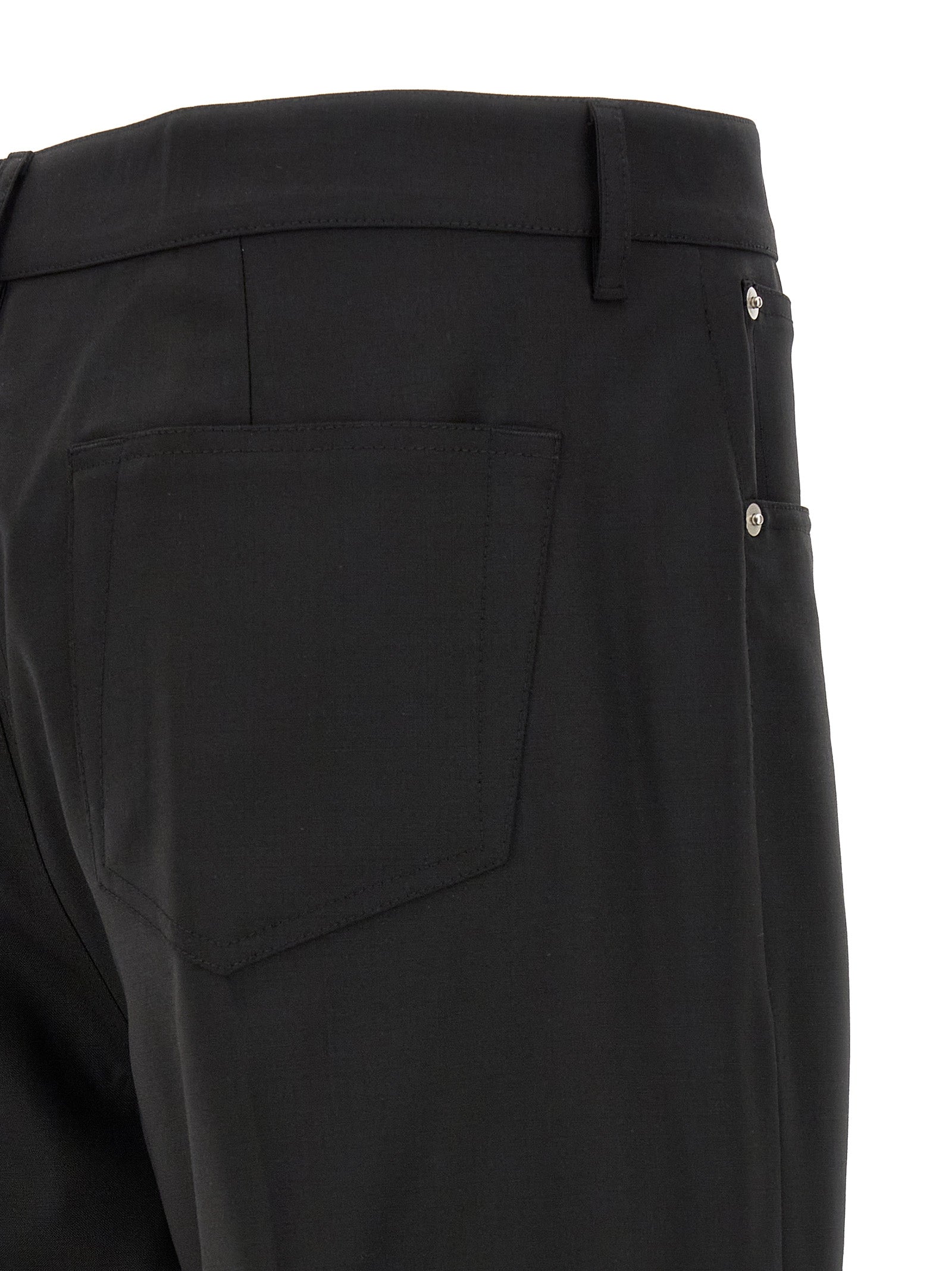 Jeans by Rick Owens for men in denim & virgin wool black features a refined silhouette with a refined wide, defined by a low rise and a refined long for a refined finish.