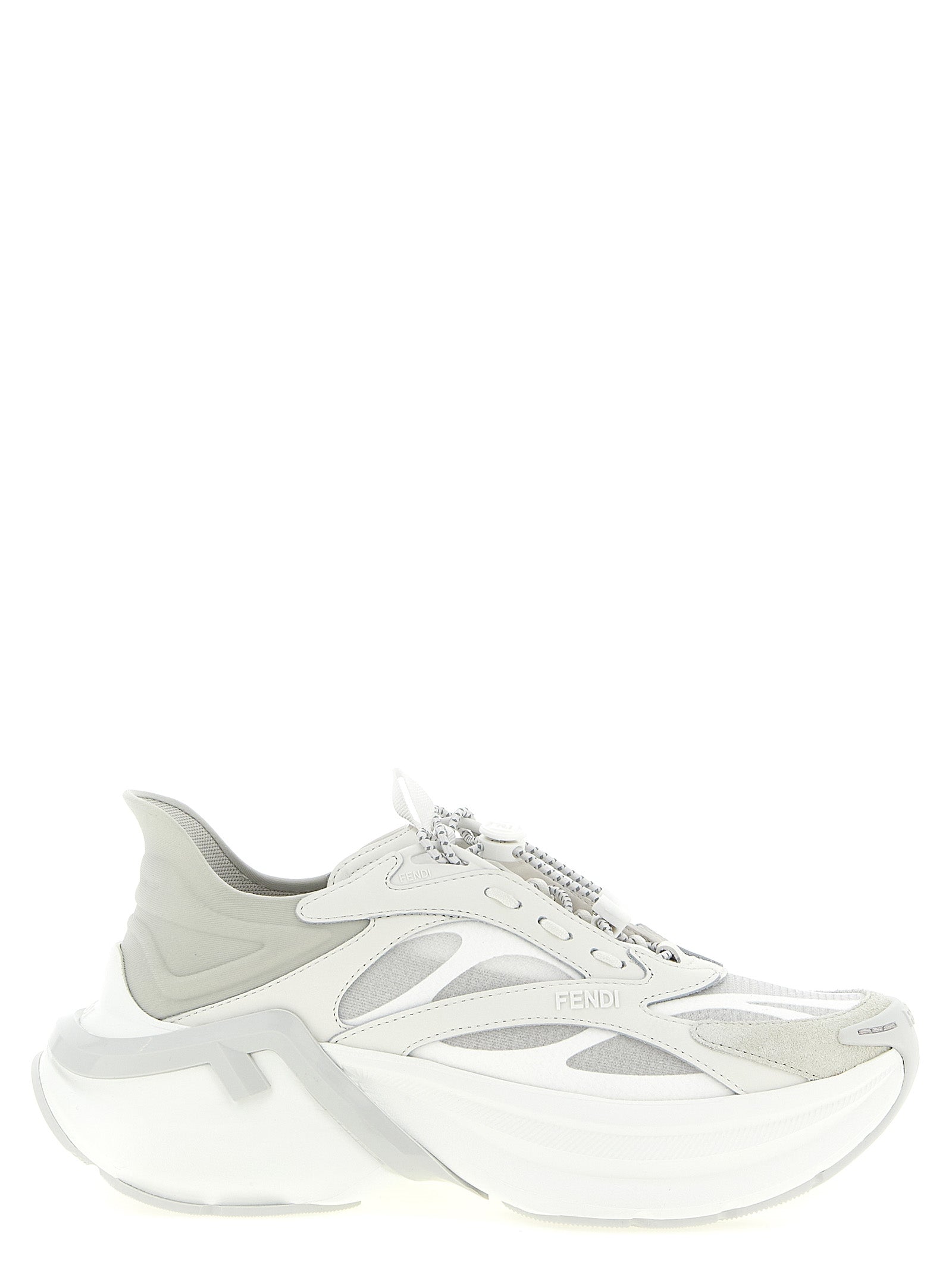 Athletic Sneakers by Fendi for women in suede calfskin leather gray & patterned features an timeless silhouette from the Women's Chunky Suede Calfskin Leather Athletic Sneakers collection, showcasing a timeless chunky style for a timeless look.
