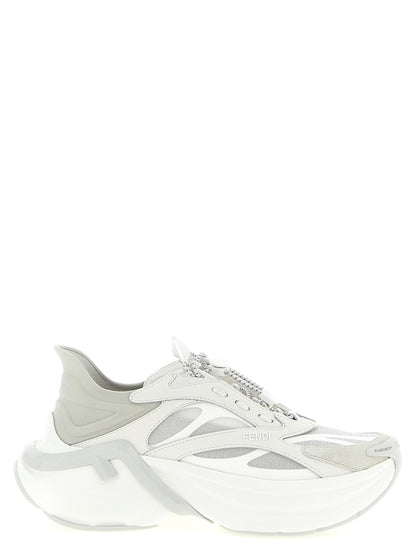 Athletic Sneakers by Fendi for women in suede calfskin leather gray & patterned features an timeless silhouette from the Women's Chunky Suede Calfskin Leather Athletic Sneakers collection, showcasing a timeless chunky style for a timeless look.