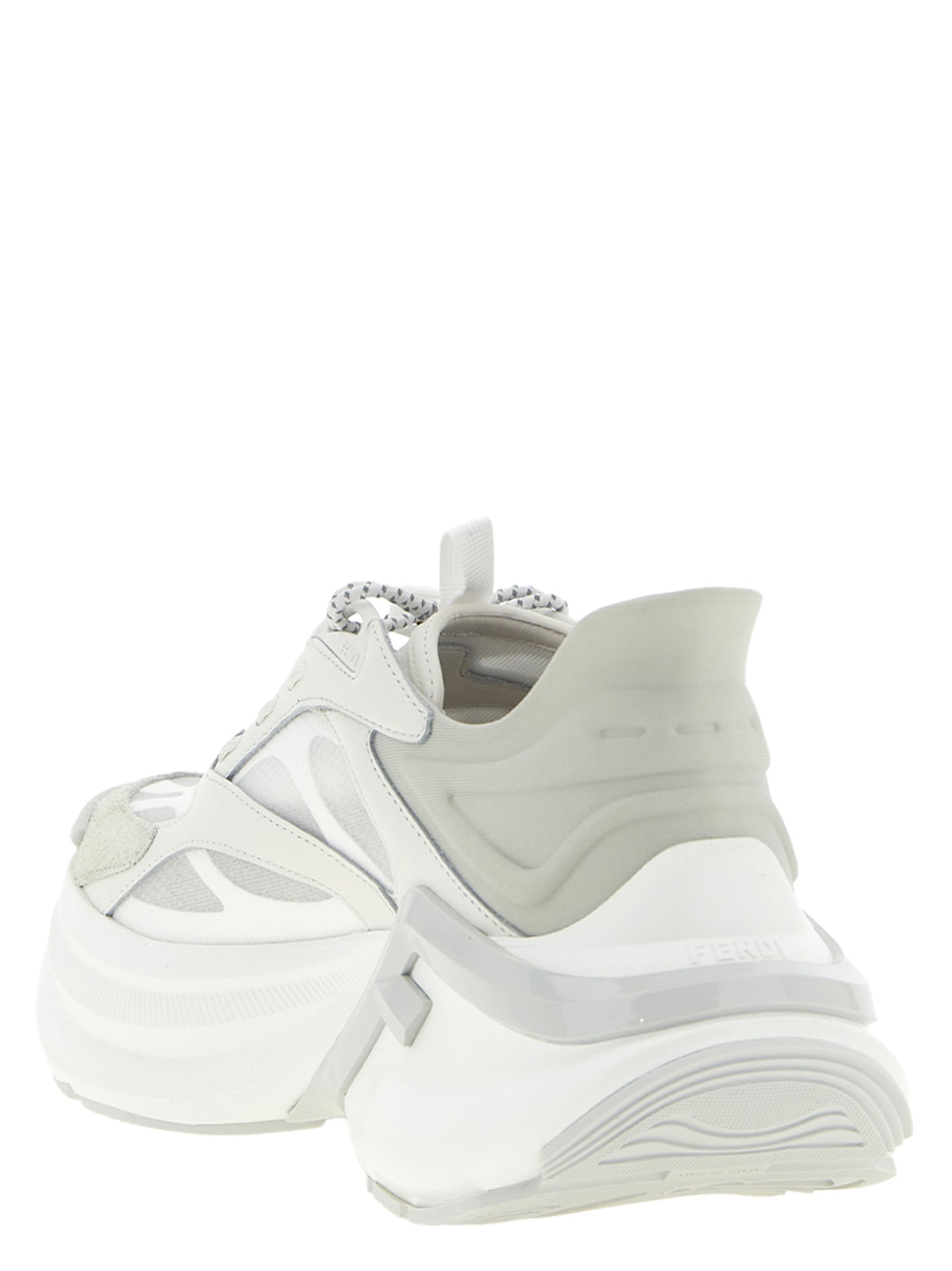 Athletic Sneakers by Fendi for women in suede calfskin leather gray & patterned showcases an impeccable silhouette, defined by an impeccable chunky style design that perfectly captures the essence of the Women's Chunky Suede Calfskin Leather Athletic Sneakers.
