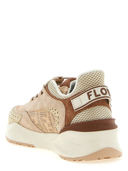Athletic Sneakers by Fendi for women in polyamide polyester suede leather multicolor & pink features an effortless chic silhouette, showcasing the signature athletic style of the Flow Women's Athletic Polyamide Polyester Suede Leather Sneakers collection with a truly effortless chic finish.