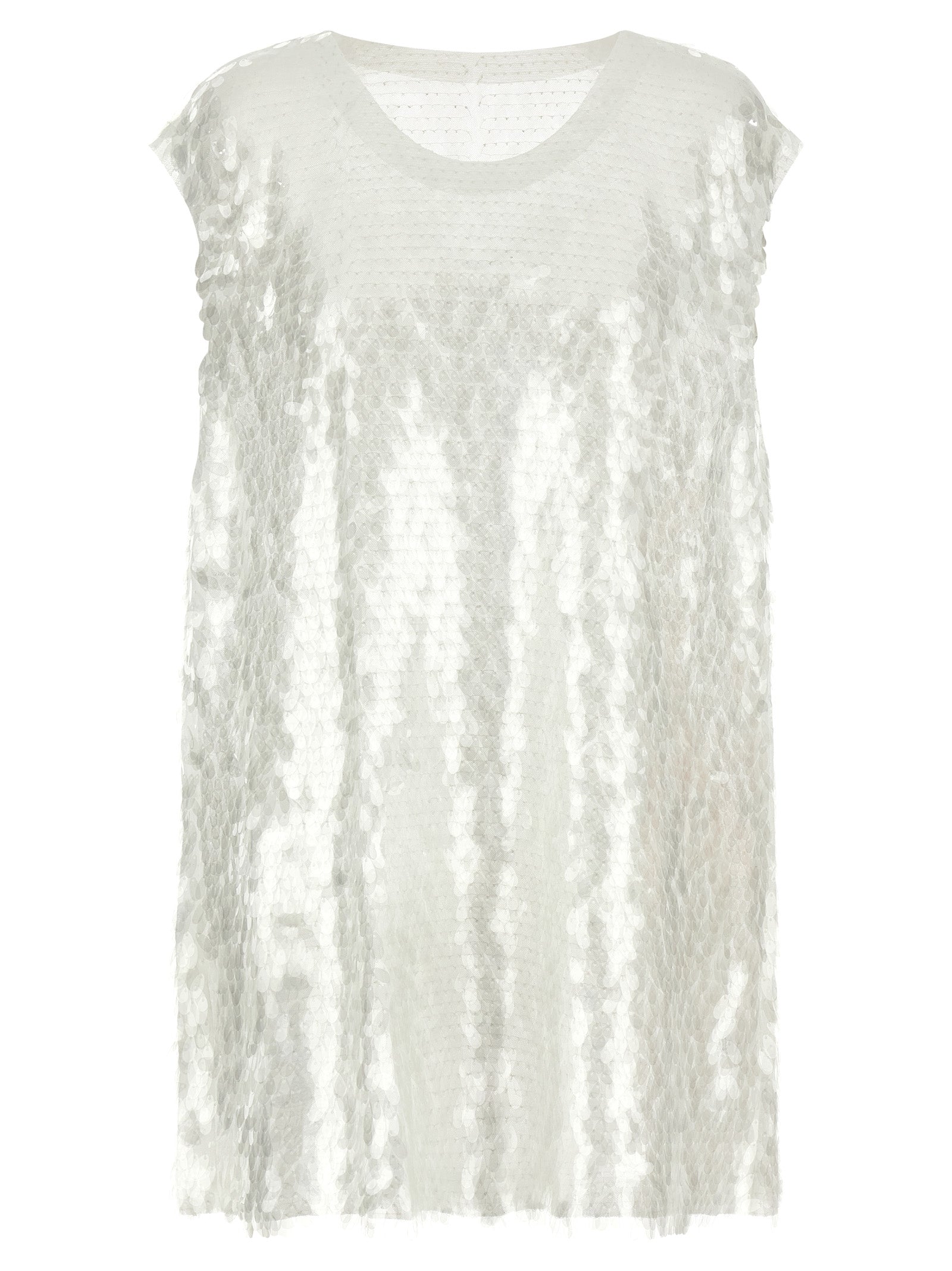 Tank Top by Norma Kamali for women in polyamide & sequins white showcases a sublime silhouette, with sleeveless and crew neckline details for a sublime finish.