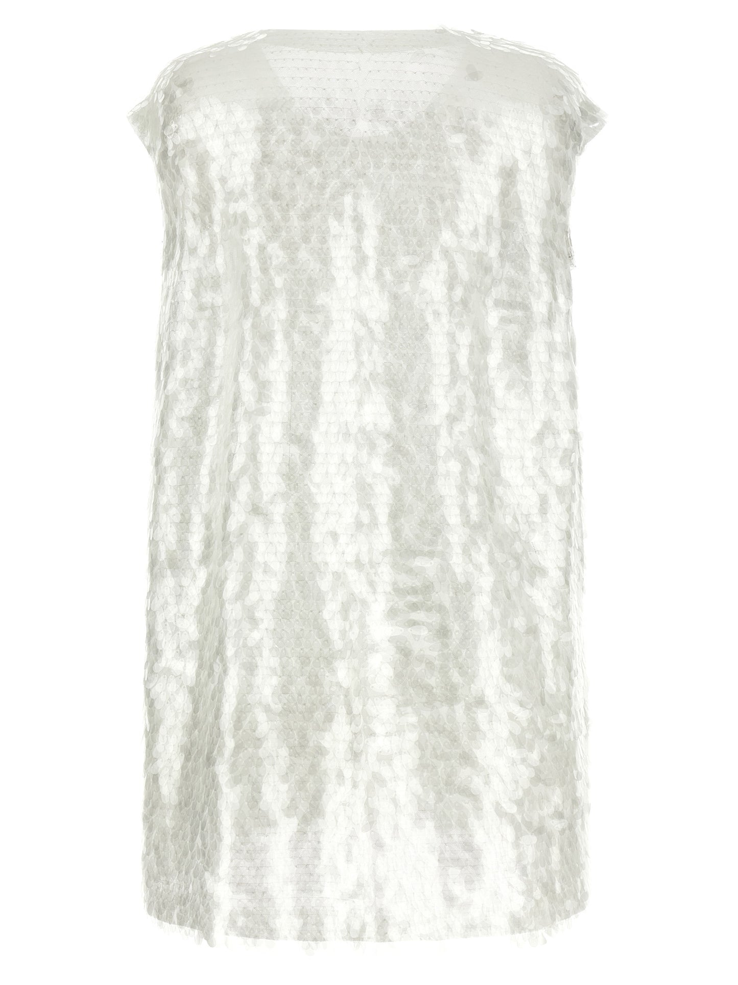 Tank Top by Norma Kamali for women in polyamide & sequins white features an bespeak silhouette, showcasing an bespeak and bespeak crew neckline for a truly sophisticated look.