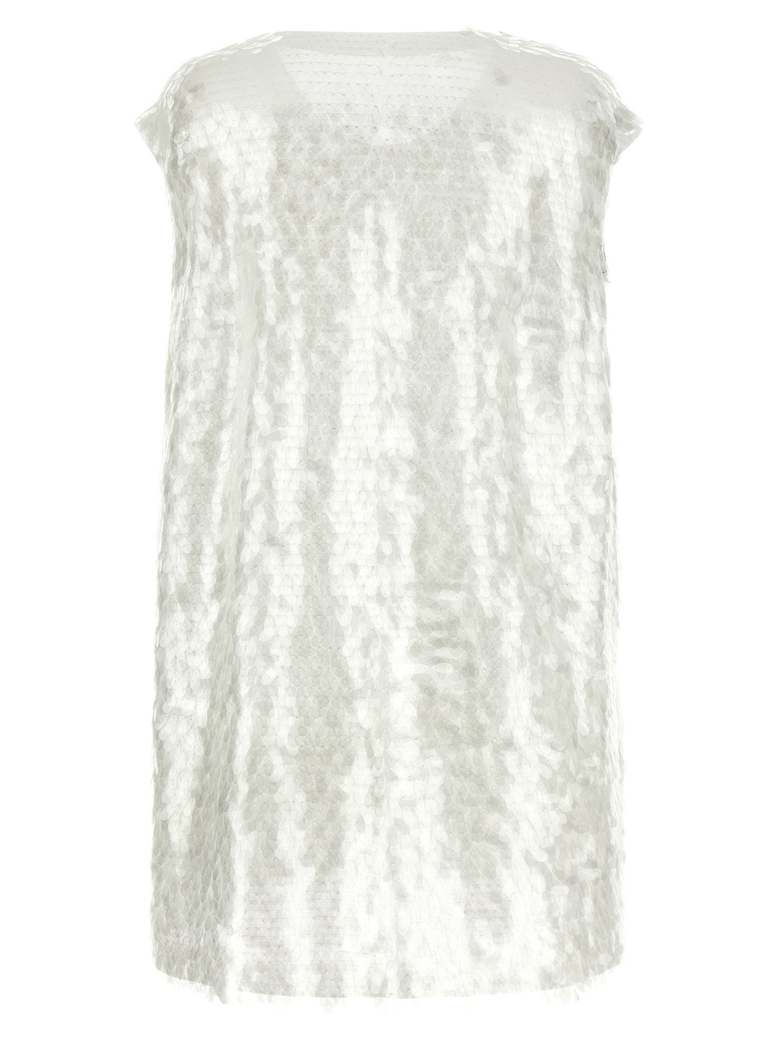 Tank Top by Norma Kamali for women in polyamide & sequins white features an bespeak silhouette, showcasing an bespeak and bespeak crew neckline for a truly sophisticated look.