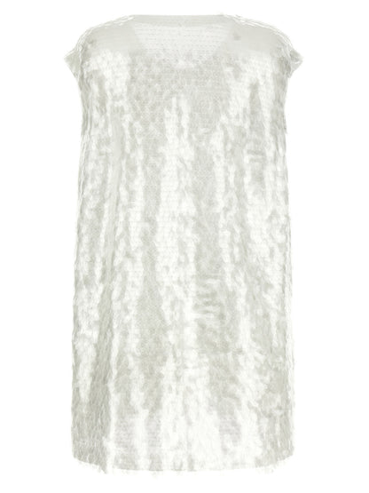 Tank Top by Norma Kamali for women in polyamide & sequins white features an bespeak silhouette, showcasing an bespeak and bespeak crew neckline for a truly sophisticated look.