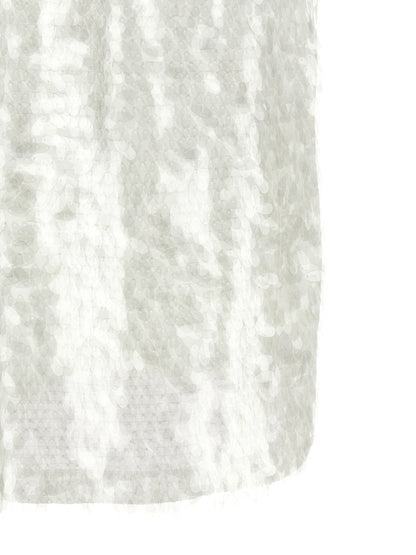 Tank Top by Norma Kamali for women in polyamide & sequins white showcases a perennial silhouette, artfully detailed with a design and a perennial .