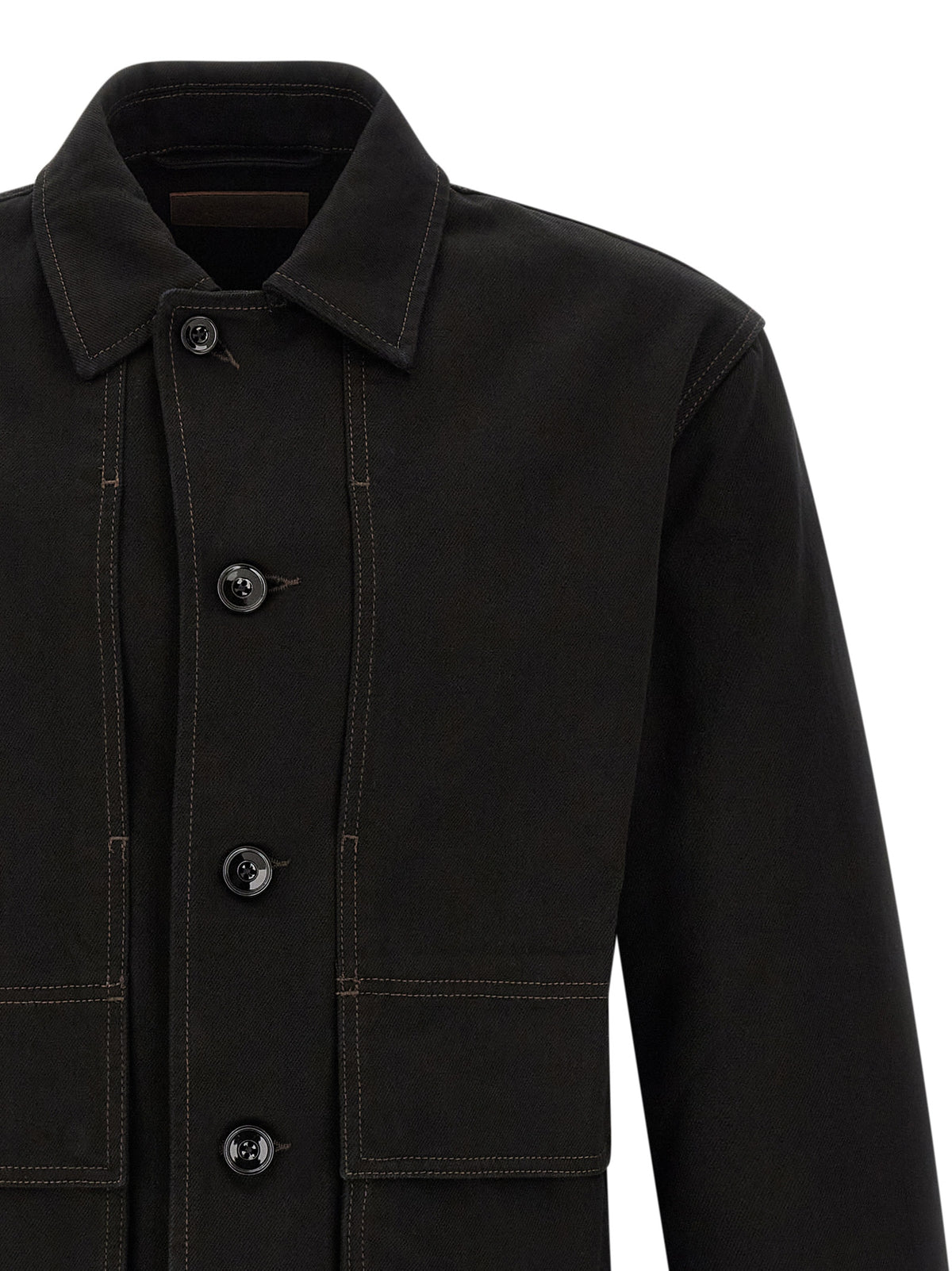 Lemaire Black Cotton Denim Jacket