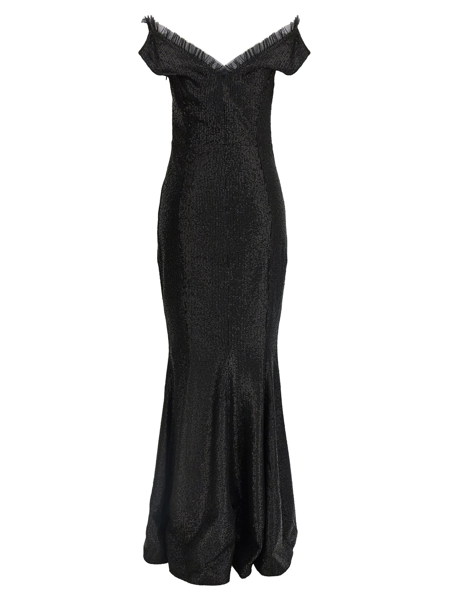 Dress by Norma Kamali for women in polyester & sequins black showcases a striking silhouette, elegantly detailed with a , refined sweetheart neckline, and a striking long for a striking finish.