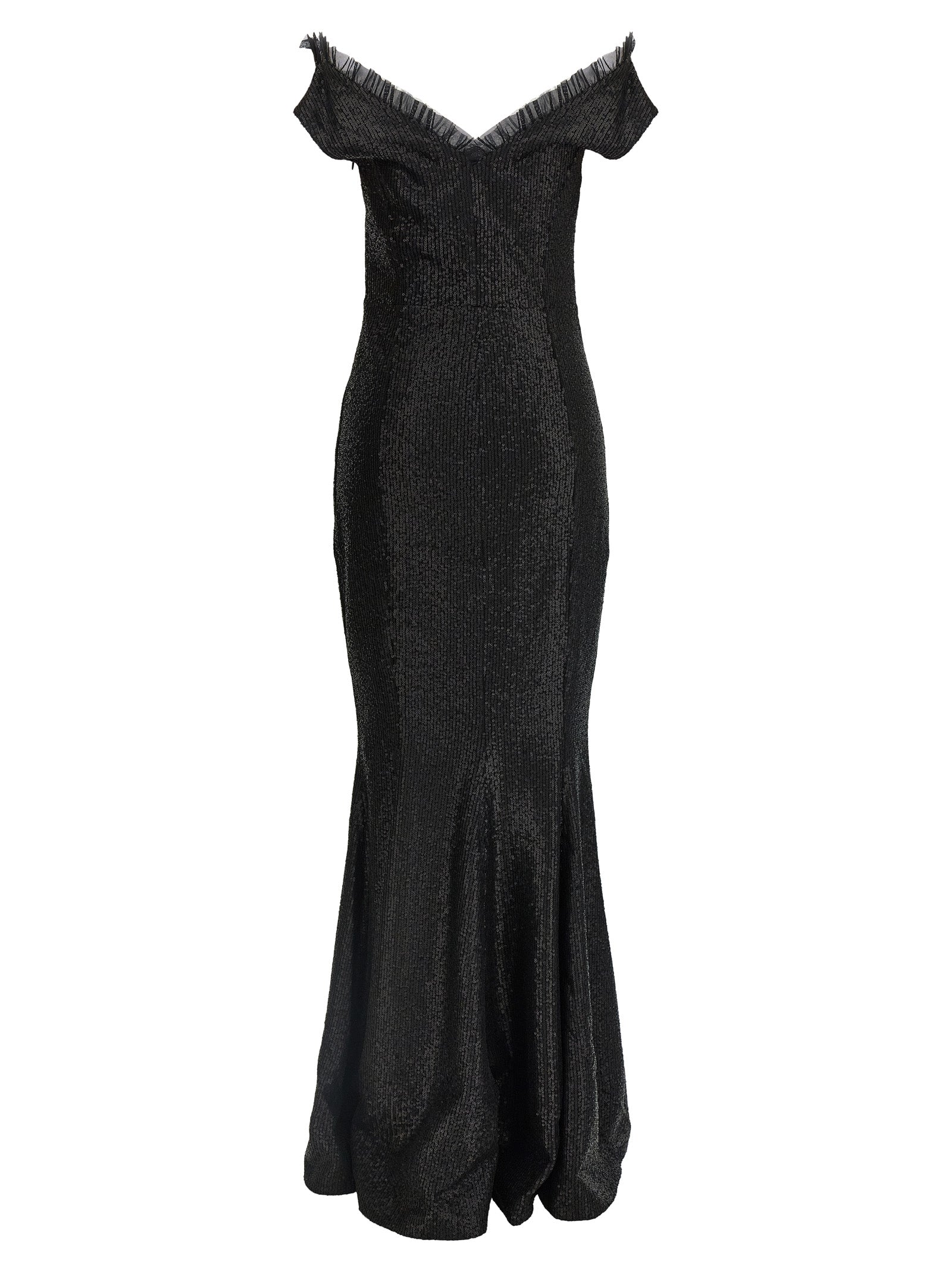 Dress by Norma Kamali for women in polyester & sequins black showcases a striking silhouette, elegantly detailed with a , refined sweetheart neckline, and a striking long for a striking finish.