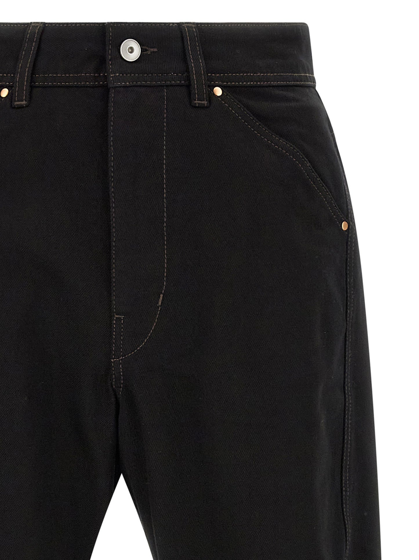 Lemaire Men's Relaxed Fit Cotton Denim Jeans - Black