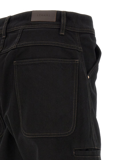 Lemaire Men's Relaxed Fit Cotton Denim Jeans - Black