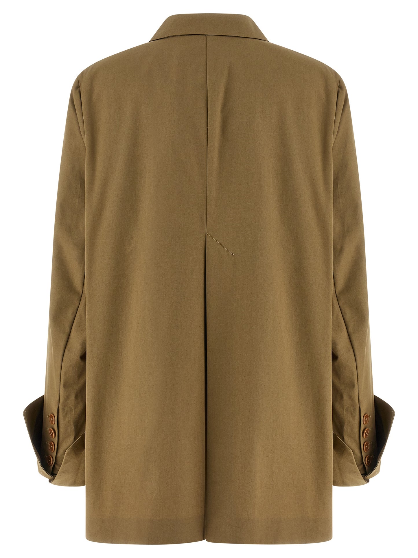 MAISON JEJIA Women's Single Breasted Cotton Blazer - Beige