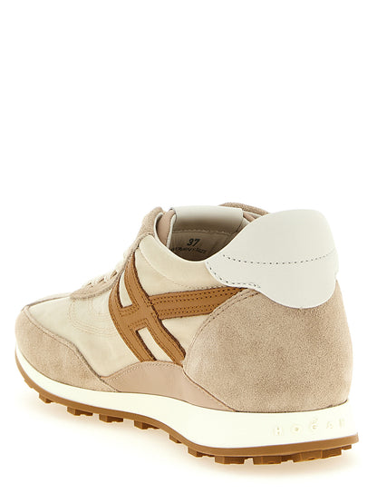 Athletic Sneakers by Hogan for women in polyamide suede leather beige showcases an impeccable silhouette, defined by an impeccable athletic style design that perfectly captures the essence of the Women's Athletic Polyamide Suede Leather Sneakers.