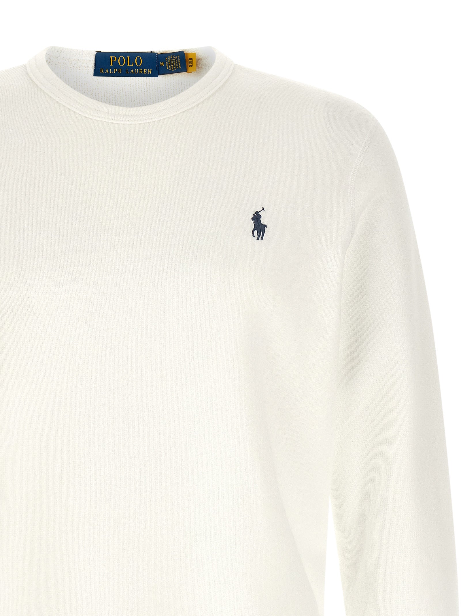 Sweatshirt by Polo Ralph Lauren for men in cotton polyester white features an provocated silhouette, detailed with a provocated and a refined crew neckline for a sophisticated aesthetic.