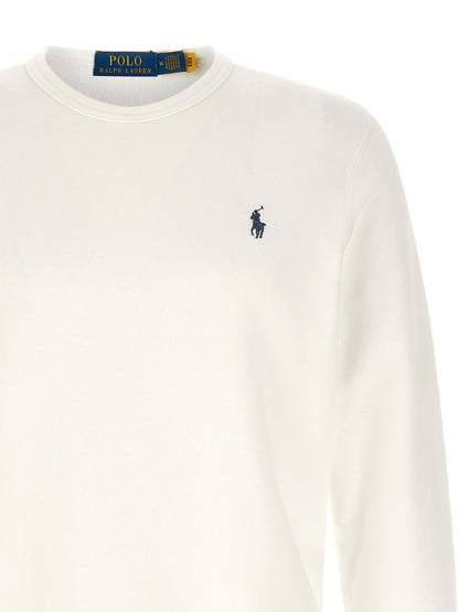 Sweatshirt by Polo Ralph Lauren for men in cotton polyester white features an provocated silhouette, detailed with a provocated and a refined crew neckline for a sophisticated aesthetic.