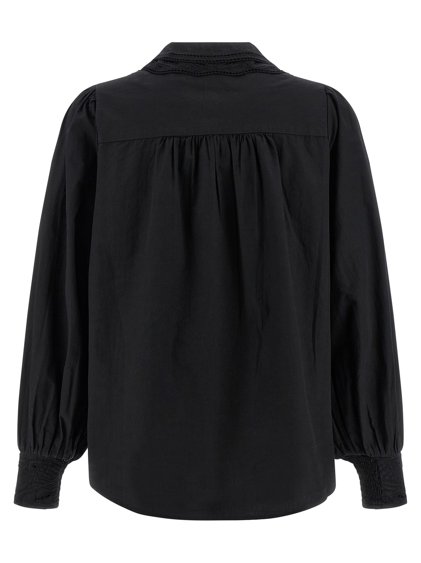 Blouse by FARM RIO for women in cotton black & floral showcases a sharp silhouette, elegantly detailed with a sharp and sharp .