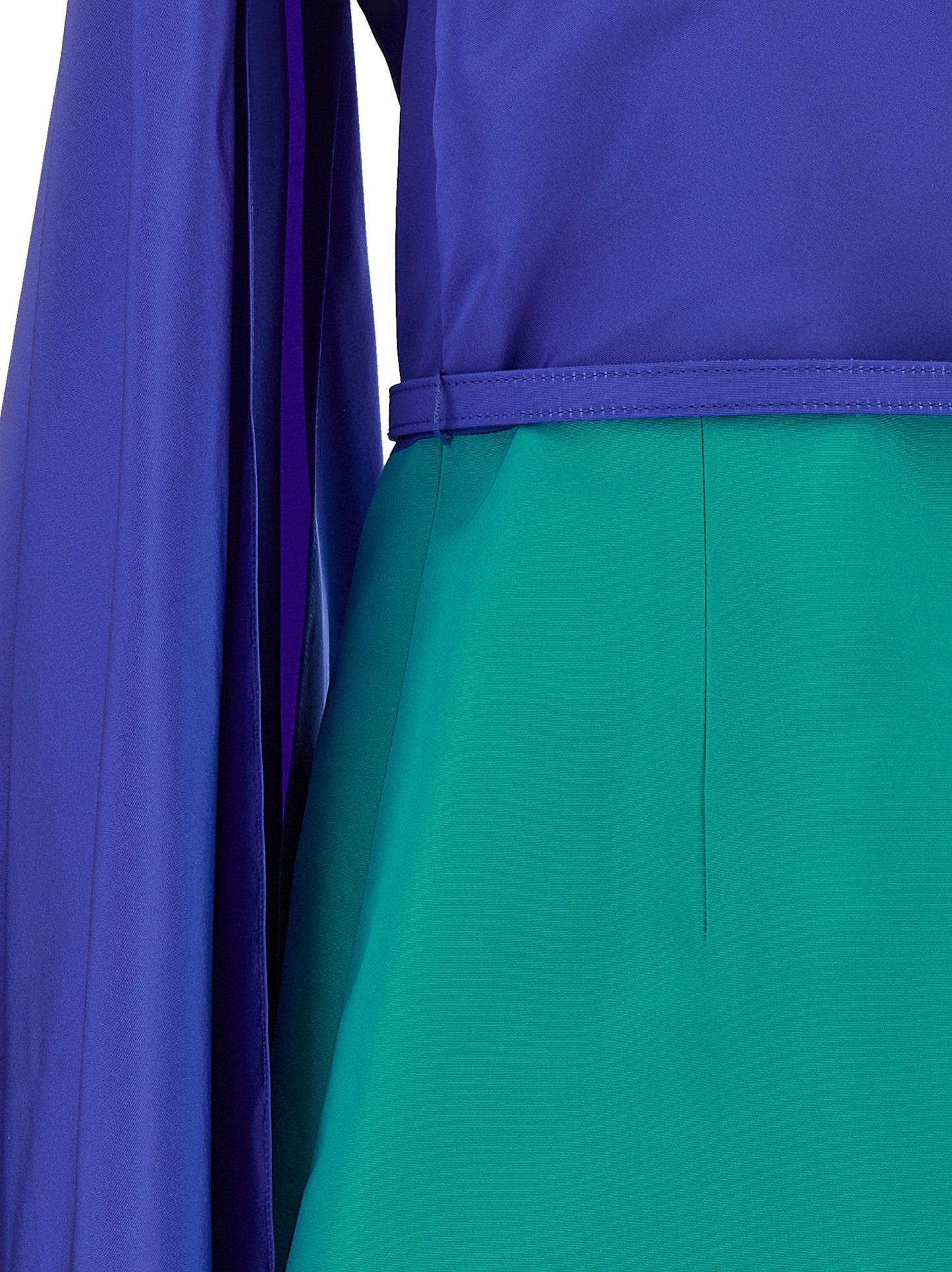 Dress by Carolina Herrera for women in silk multicolor presents a sinuous silhouette, showcasing a sophisticated asymmetric neckline and detailed with a sinuous midi for a refined finish.