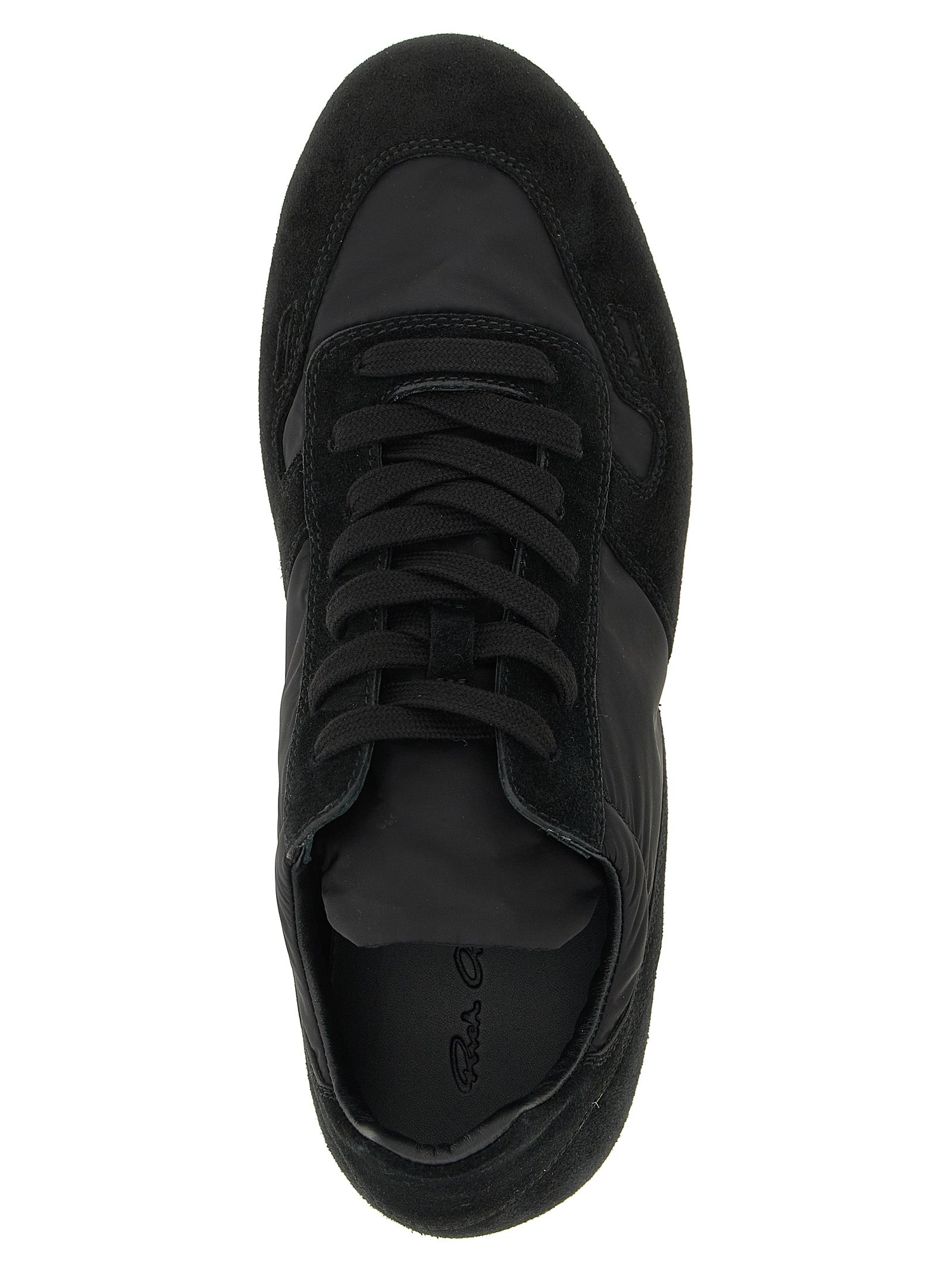 Athletic Sneakers by Rick Owens for men in nylon & calfskin leather black features an timeless silhouette from the Men's Athletic Nylon & Calfskin Leather Sneakers collection, showcasing a timeless athletic style for a timeless look.