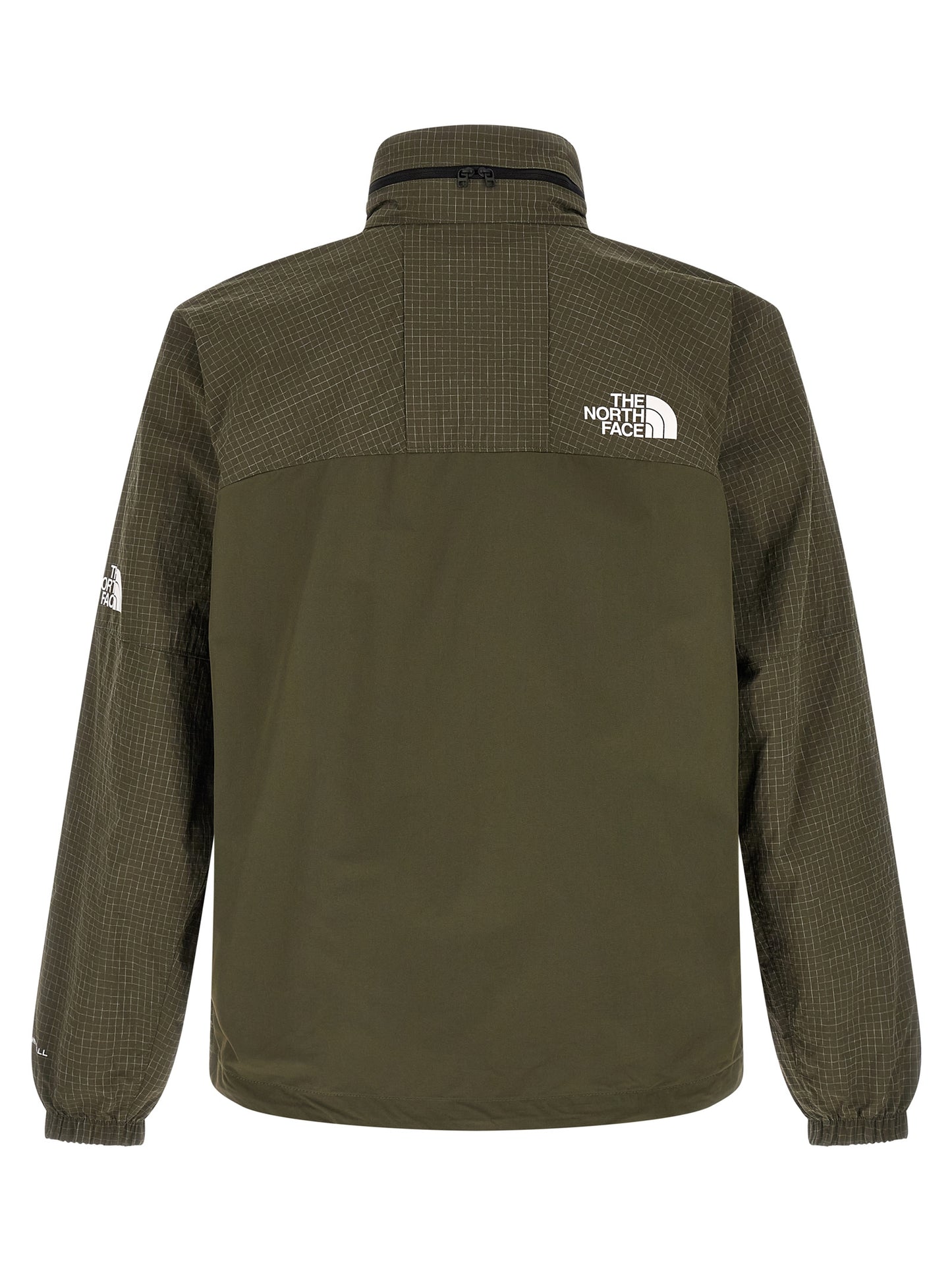 Hooded Windbreaker Jacket by The North Face for men in stretch nylon bicolour, green & print features an stylish silhouette, showcasing a sophisticated hooded neckline and performance-driven breathable-design, lightweight, hooded & windproof for a premium, stylish look.