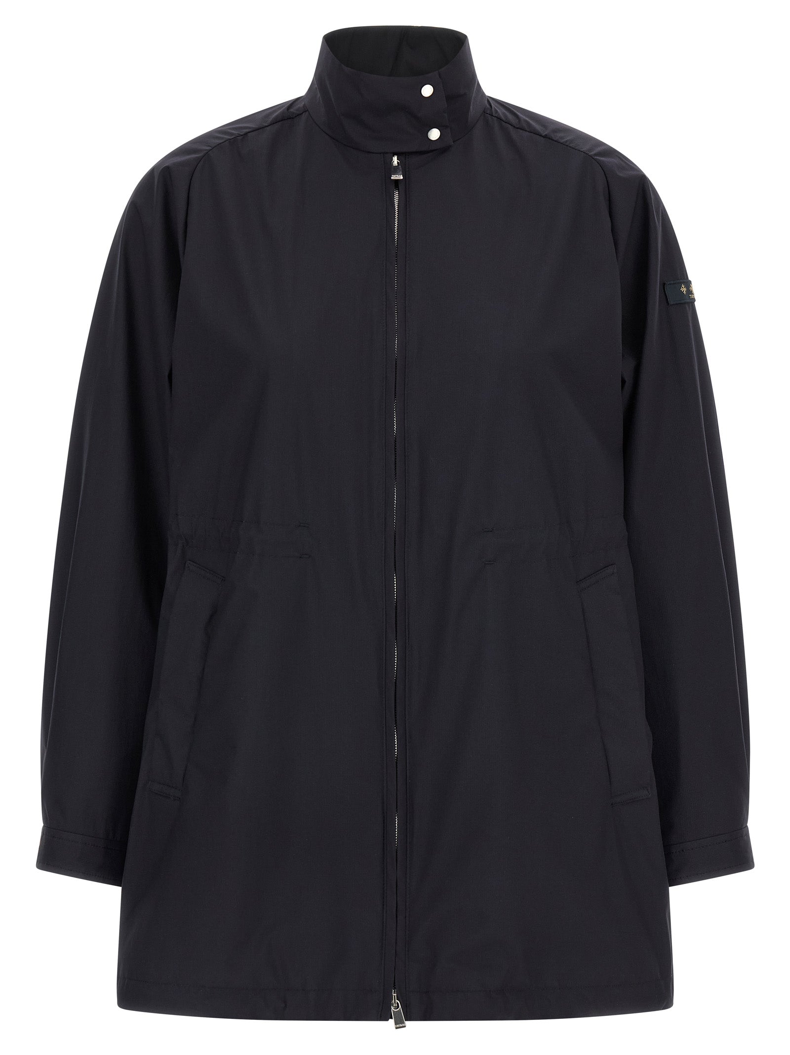 Windbreaker Jacket by Tatras for women in nylon fabric blue showcases a urban chic silhouette, detailed with a urban chic high-neck neckline and functional lightweight & windproof for a polished finish.