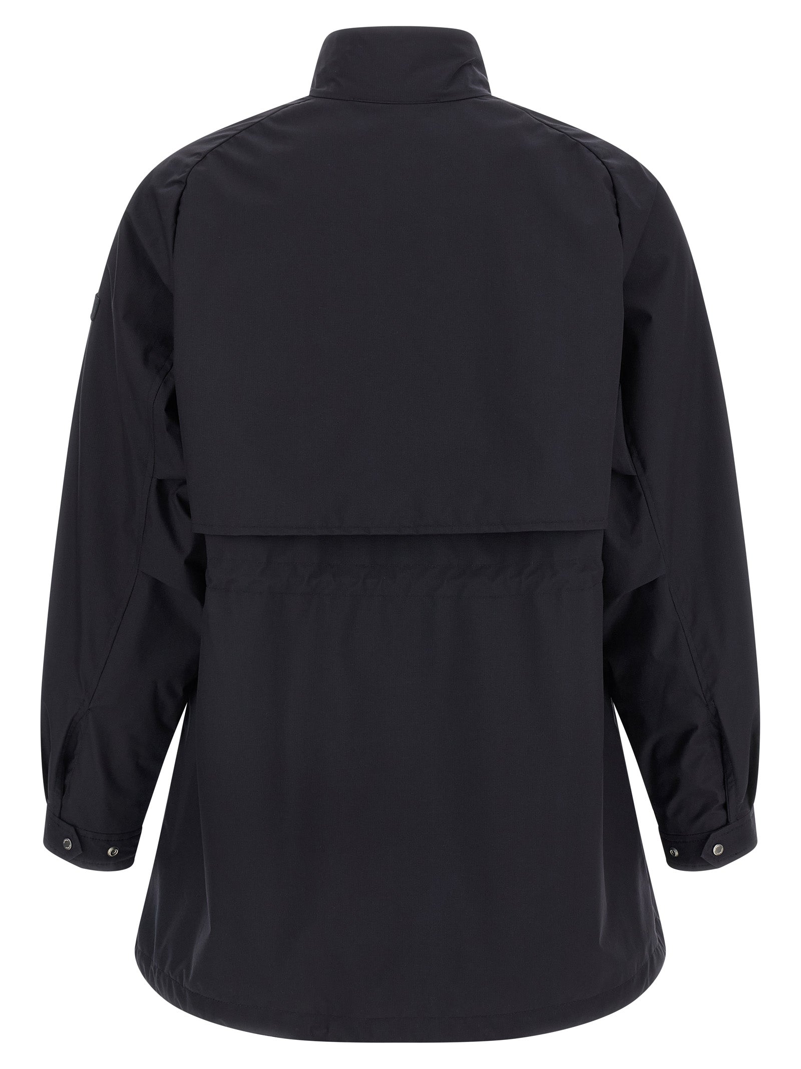 Windbreaker Jacket by Tatras for women in nylon fabric blue features an magnificent silhouette, showcasing the sophisticated high-neck neckline and functional lightweight & windproof for a premium, magnificent look.