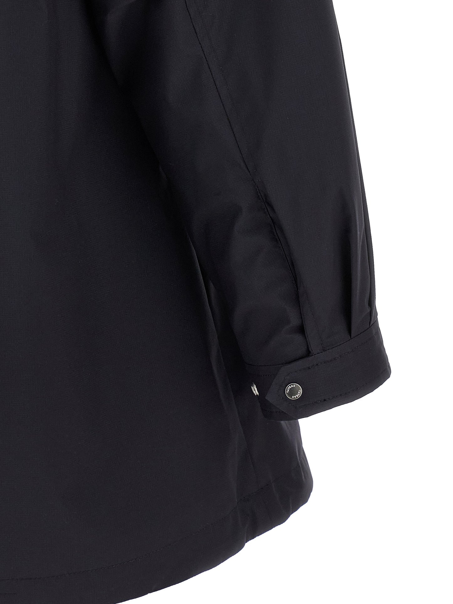 Windbreaker Jacket by Tatras for women in nylon fabric blue showcases a modern silhouette, integrating lightweight & windproof and a modern high-neck neckline for a sophisticated finish.
