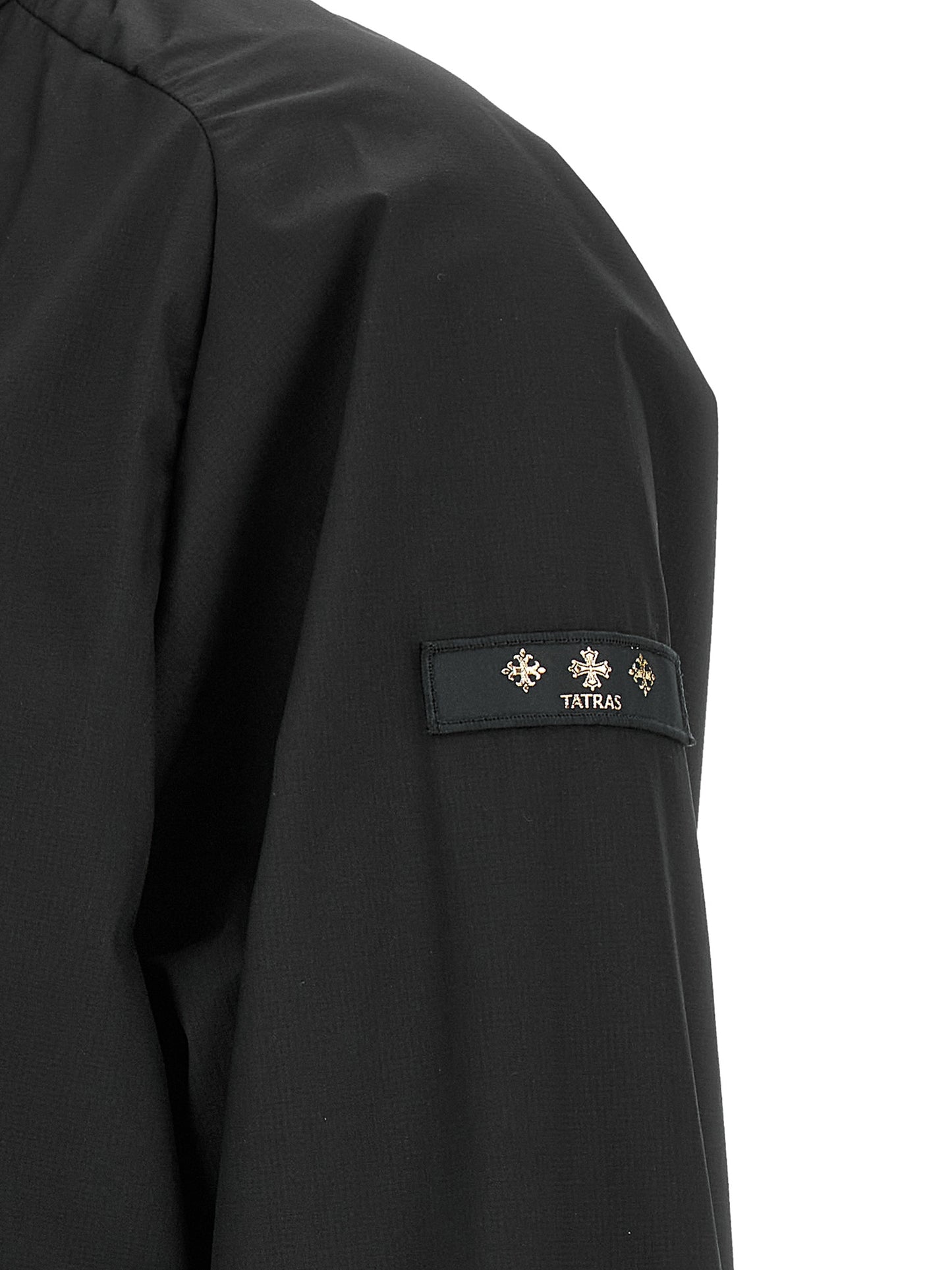 Windbreaker Jacket by Tatras for women in nylon black & signature features an perennial silhouette with a refined and perennial lightweight & windproof for a sophisticated weather-resistant look.
